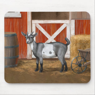 Cute Grey Spotted Goat Mouse Pad