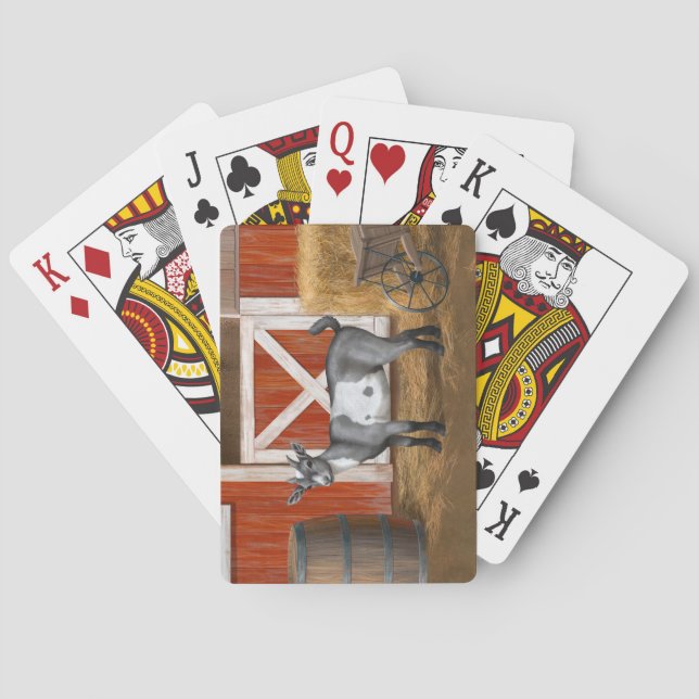 Cute Grey Spotted Goat Playing Cards (Back)