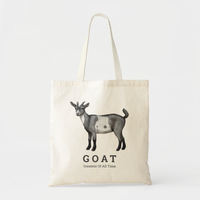 Cute Grey Spotted Goat Tote Bag (Front)