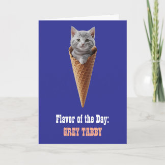 Cute Grey Tabby Cone Greeting Card