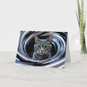 Cute Grey Tabby Gyre Card