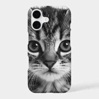 Cute Grey Tabby Kitten Face iPhone Case