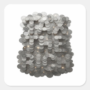 Cute Grey TAX THE RICH Square Sticker