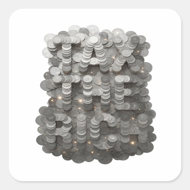 Cute Grey TAX THE RICH Square Sticker (Front)