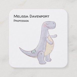 Cute Grey Tyrannosaurus Rex Dinosaur Toy Business  Square Business Card