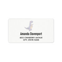 Cute Grey Tyrannosaurus Rex Dinosaur Toy Label