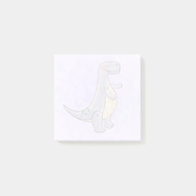Cute Grey Tyrannosaurus Rex Dinosaur Toy Post-it N Post-it Notes (Front)