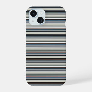Cute grey white stripes iPhone 15 case