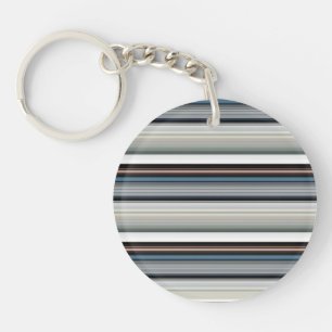 Cute grey white stripes key ring