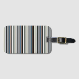 Cute grey white stripes luggage tag