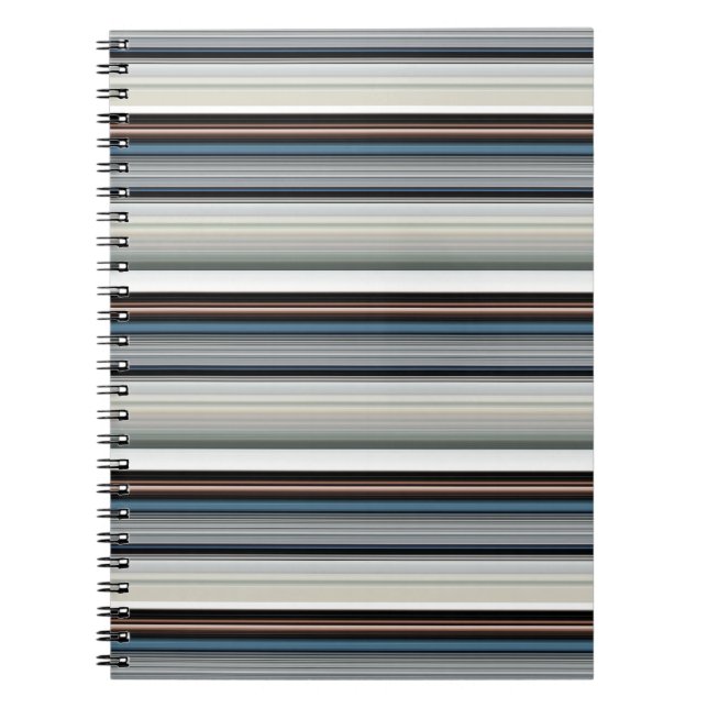 Cute grey white stripes notebook (Front)