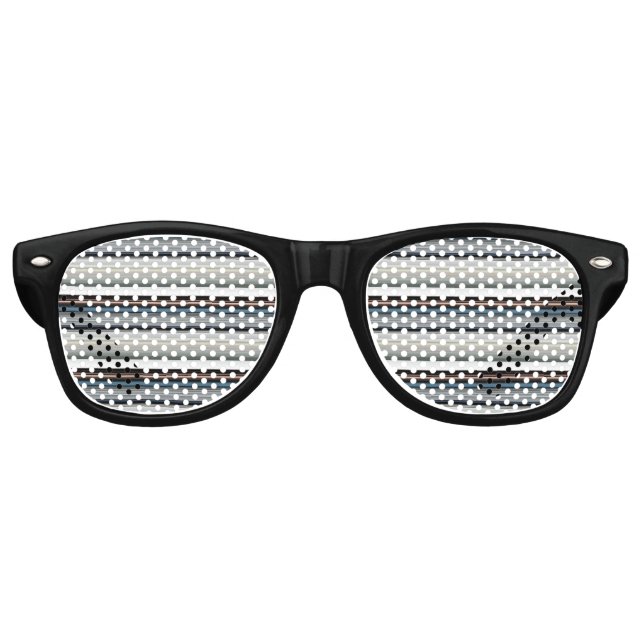 Cute grey white stripes retro sunglasses (Front)