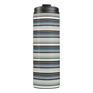 Cute grey white stripes thermal tumbler