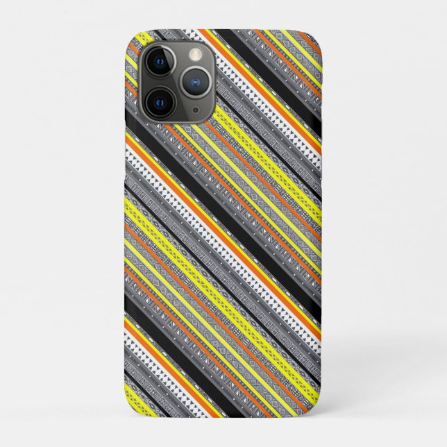 Cute grey yellow orange aztec patterns Case-Mate iPhone case (Back)