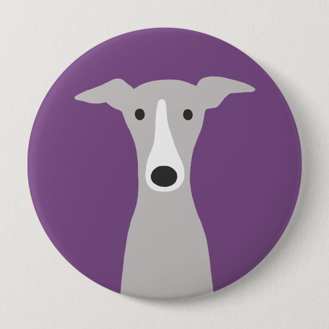 Cute Greyhound, Italian Greyhound or Whippet Dog 10 Cm Round Badge (Front)