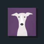 Cute Greyhound, Italian Greyhound or Whippet Dog Canvas Print<br><div class="desc">Cartoon style drawing of a grey and white Greyhound dog. A fun canvas print for anyone who loves Greyhounds,  Italian Greyhounds or Whippets. Visit Jenn's Doodle World for even more cute animal art and pet lover's illustrations.</div>