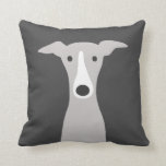 Cute Greyhound, Italian Greyhound or Whippet Dog Cushion<br><div class="desc">Cute Grey and White Cartoon Greyhound, Whippet or Italian Greyhound. This cute dog lover’s throw pillow adds a fun decorative accent to your couch or bed. A perfect all occasion gift for any Greyhound, Whippet and Iggy lover. Visit Jenn’s Doodle World for even more dog breed home decor and gifts...</div>