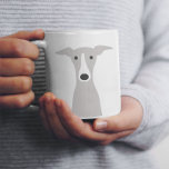 Cute Greyhound, Italian Greyhound or Whippet Dog Large Coffee Mug<br><div class="desc">Enjoy your favourite hot beverages out of this cute dog coffee mug. Cartoon dog drawing of a grey and white Greyhound,  Italian Greyhound or Whippet. A fun mug for your home or office. Makes a great gift!</div>