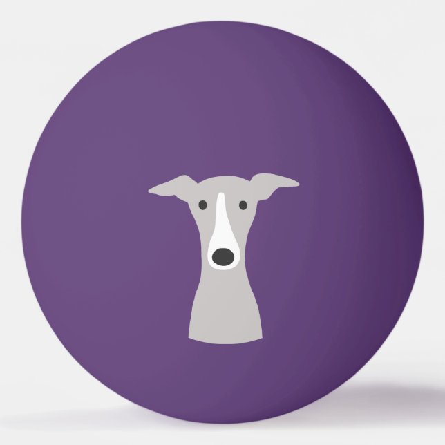Cute Greyhound, Italian Greyhound or Whippet Dog Ping Pong Ball (Front)