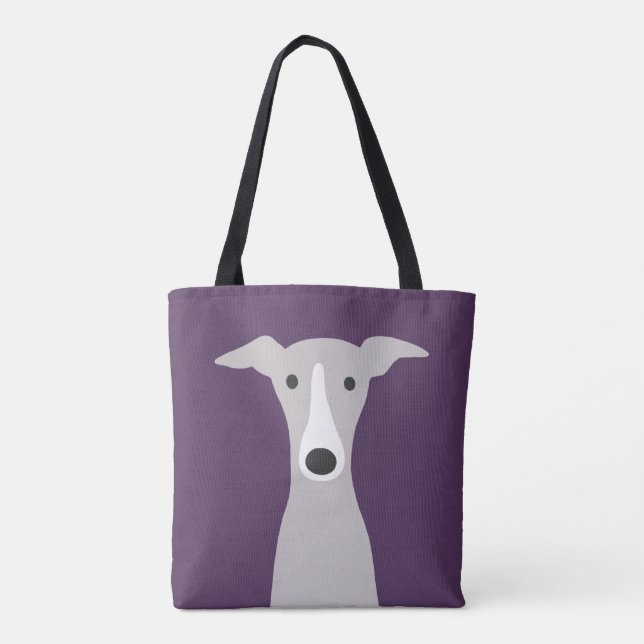 Cute Greyhound, Italian Greyhound or Whippet Dog Tote Bag (Back)