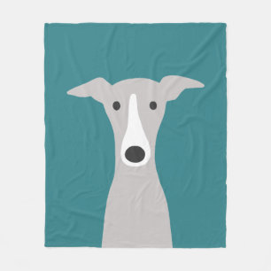 Cute Greyhound   Italian Greyhound   Whippet Dog Fleece Blanket