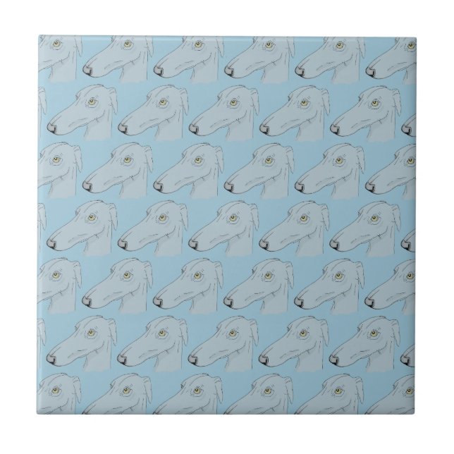 Cute greyhound pattern tile (Front)