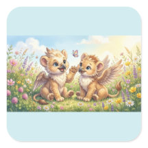 Cute Griffin Cubs – A Little Meadow Friendship