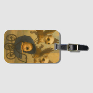 Cute Griffins & Baby Cyclops Mythology Fantasy Art Luggage Tag