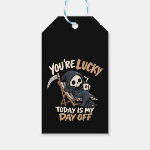 Cute grim reaper dark humour gift tags