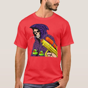 cute grim reaper with water game duck T-Shirt