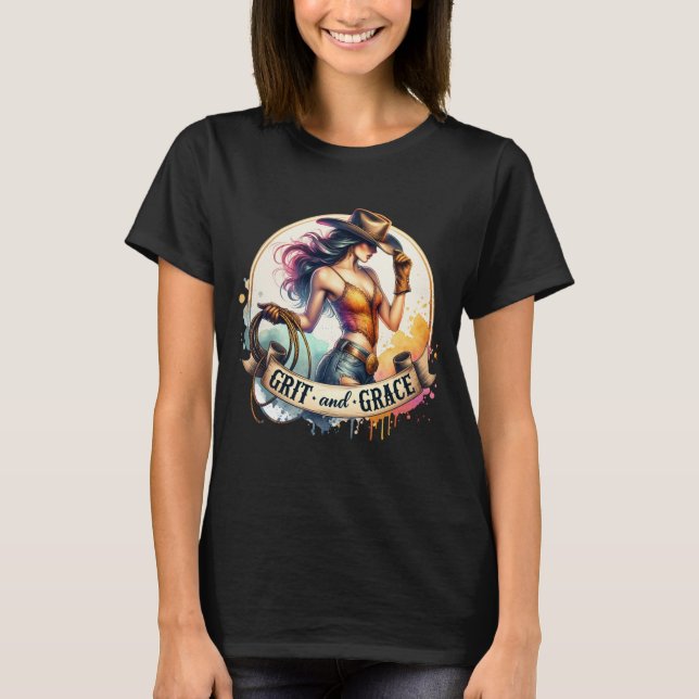 Cute grit grace Western Cowgirl T-Shirt (Front)