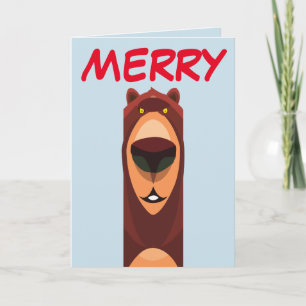 CUTE GRIZZLY BEAR HUG CHRISTMAS CARDS