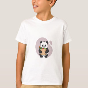 Cute Grocery Shopping Panda Kids T-Shirt