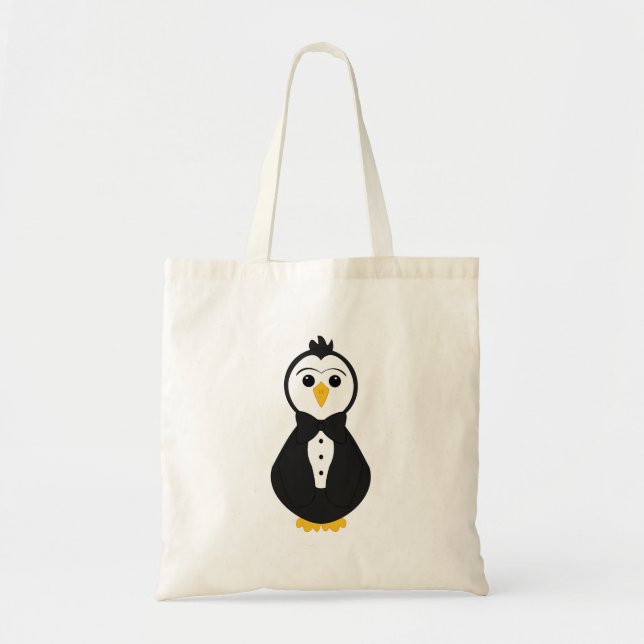 Cute Groom Penguin Tote Bag (Front)