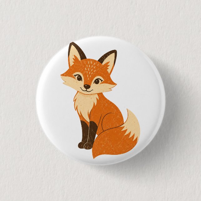 Cute Groovy Autumn Fox 3 Cm Round Badge (Front)