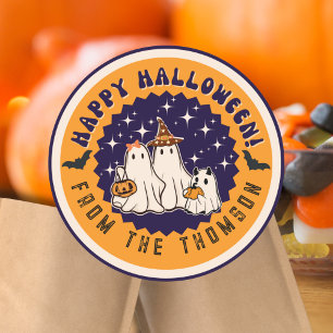 Cute Groovy Ghost Happy Halloween Sticker