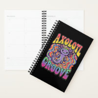 Cute Groovy Hippie Axolotl Retro 70s Rainbow Art
