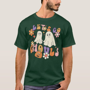 Cute Groovy Let's Go Ghouls Halloween Pumpkin Ghos T-Shirt