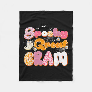 Cute Groovy One Spooky Great Gram Ghost Halloween Fleece Blanket
