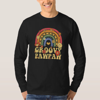 Cute Groovy Pawpaw Retro Groovy Rainbow T-Shirt