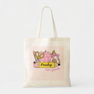 Cute Groovy Pencil Girls Tote Bag