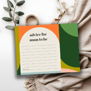 Cute Groovy Retro Arch Advice for Mum Baby Shower Enclosure Card