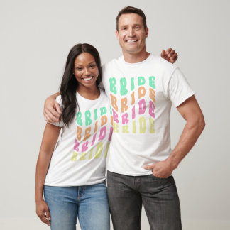 Cute Groovy Retro Bachelorette Party Bride T-Shirt