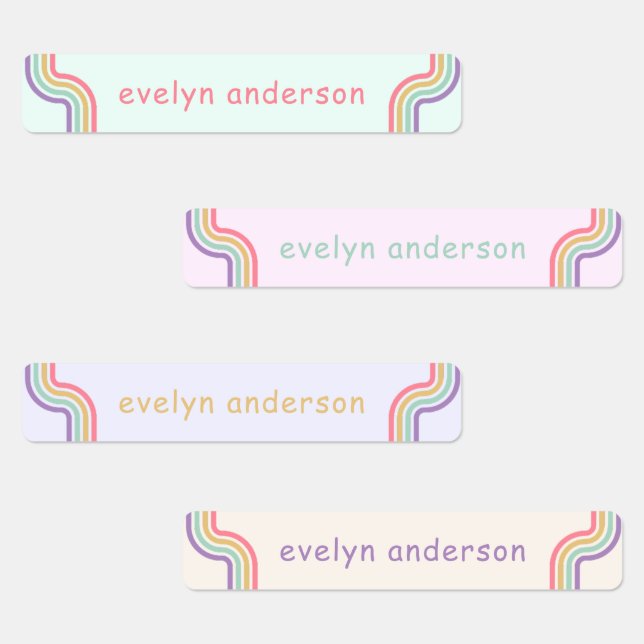 Cute Groovy Retro Colourful Custom Name Waterproof (Group)