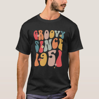Cute Groovy Since 1951 Colourful Flowers Style 71 T-Shirt