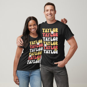 Cute Groovy Taylor First Name Retro 80's T-Shirt