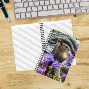 Cute Ground Squirrel and Wildflowers Nature Photo Notebook