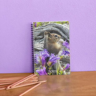 Cute Ground Squirrel and Wildflowers Nature Photo Notebook
