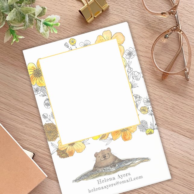 Cute Groundhog Personalised Teacher Post-it Notes (Creator Uploaded)