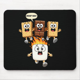 Cute Group Hug Marshmallow Campfire Smores Funny Mouse Pad